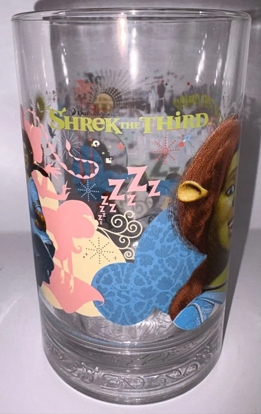 Vintage set of 4 collectible McDonald's Shrek the Third promotional glass cups r